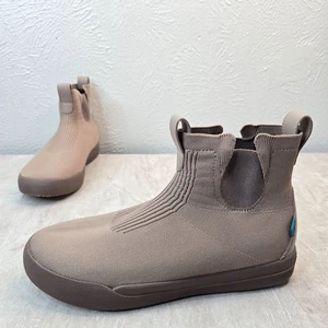 Vessi Chelsea Boots Brown Knit Stretch Minimalist Pull On Comfort Booties Sz 11 - Picture 1 of 12