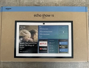 Nueva pantalla inteligente Echo Show 15 2da generación 15,6 pulgadas con TV Alexa Fire o control remoto - Imagen 1 de 4