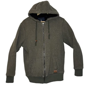 Buffalo David Bitton Hoodie Men Lg Olive Green Sherpa Lined Heavyweight Full Zip - Picture 1 of 15