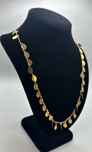 Vintage Charm Necklace Gold Oval Chain j crew #824 - Picture 1 of 7