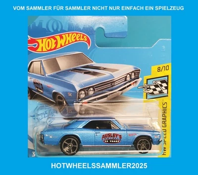 HOT WHEELS "1967 CHEVELLE SS 396" FARBE BLAU HW SPEED GRAPHICS OVP UNGEÖFFNET! - Bild 1 von 2