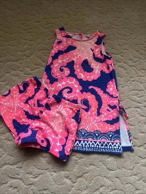 Vestido y shorts Lilly Pulitzer Mini Donna Azul Ikat M’Ocean Niñas’ Talla M 6/7 Foto 1 de 4