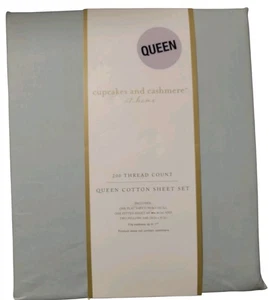 Cupcakes and Cashmere QUEEN Sheet Set 200TC Cotton - Blue - Picture 1 of 2