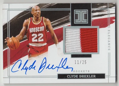 2021-22 Panini Impeccable Clyde Drexler Elegance Autographs Patch Auto /25 - Image 1 of 2