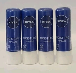 ( 4 Pack ) NIVEA • MOISTURE LIP CARE 0.17 Oz / 4.8 g Each - Picture 1 of 7