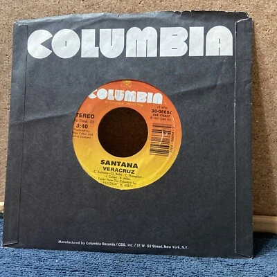 SANTANA VERACRUZ/MANDELA 45RPM VINYL-1987 COLUMBIA 7” W/SLEEVE,Mint Vinyl - Image 1 of 3