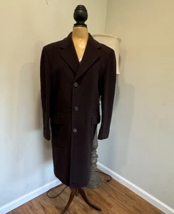 Y2K Vintage Simon Ackerman importiertes Kaschmir schokobraun Mantel Jacke Handarbeit - Bild 1 von 23