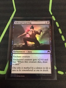 MTG Magic The Gathering Infernal Scarring Foil Black Enchantment Commander - Picture 1 of 1