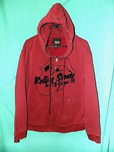 Exc! ROLLING STONES 76' EUROPE HOODIE SWEATSHIRT, RIFF STARS, FELT LOGO, Sz XL - Picture 1 of 13