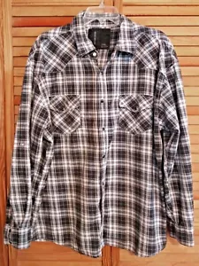 MEN’S WESTERN SHIRT 2XL BLACK WHITE PEARL SNAPS LONG SLEEVES JORDAN CRAIG - Picture 1 of 4