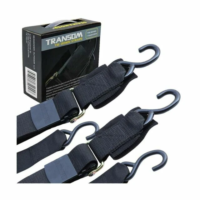 Seamander Marine Boat Trailer Tie-Down Straps - 2 Piece