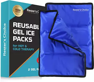2 Pack Large Ice Packs 11"x14.5" Hot/Cold Reusable Gel Pack - Picture 1 of 10