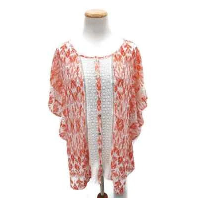 Daniel Rainn sheer peachy Floral maternity top in medium - Image 1 of 4