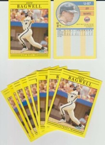 Jeff Bagwell RC rookie card, 1991 Fleer Update #87, Houston Astros, Hall of Fame