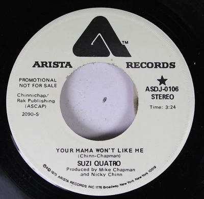 Rock Promo 45 Suzi Quatro - Your Mama Won't Like Me / Your Mama Won't Like Me Foto 1 de 2