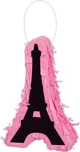 Día en París Torre Eiffel Rosa Niños Franceses Fiesta de Cumpleaños Mini Piñata Decoración - Imagen 1 de 1