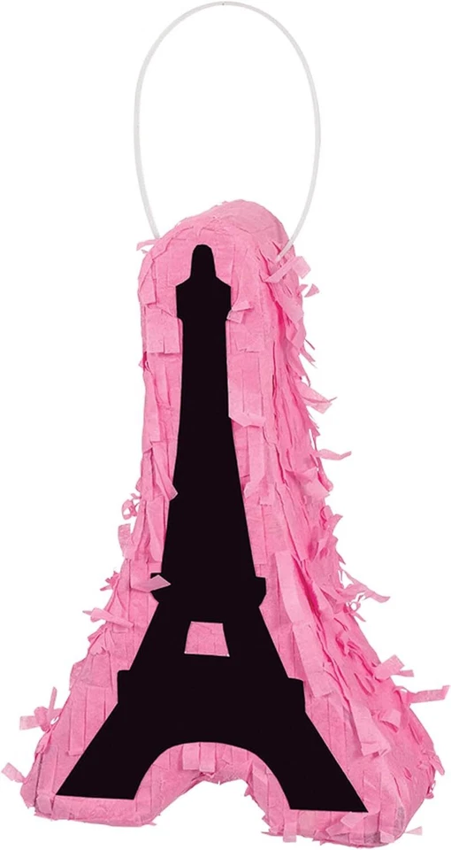 Day in Paris Pink Eiffel Tower French Kids Birthday Party Mini Pinata Decoration - Image 1 of 1