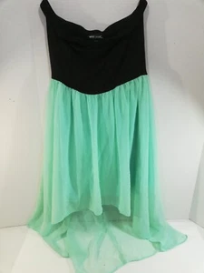 Wet Seal Black/Teal strapless dress style # M14891J200WS GC Size: L - Picture 1 of 8