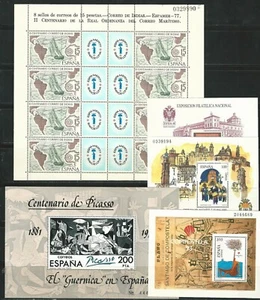 Spain: Lot of 5 diff. souvenir sheet included mini sheet mint NH. EBES047 - Picture 1 of 1