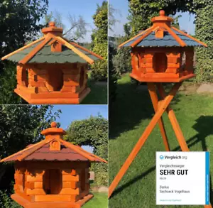 DARLUX Vogelfutterhaus XL Sechseck Vogelhaus Futterstelle Rot/Blau/Grün/Schwarz - Bild 1 von 10
