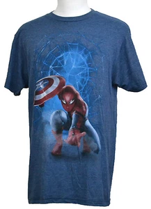 Camiseta Spider-Man Marvel Superhéroe Guerra Civil Gráfica Camiseta Azul Nueva con Etiquetas - Imagen 1 de 1
