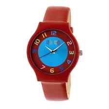 Crayo Jubilee Blue Dial Red Leatherette Watch CRACR4603