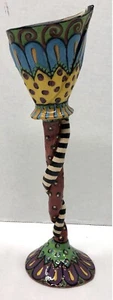 Raro calice tulipano stravagante Jane Pate ceramica arte New Mexico fiaba OOAK 04 - Foto 1 di 10