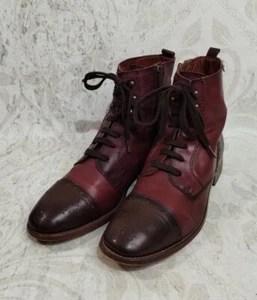 PIKOLINOS Women Cap Toe Leather Brown Lace Up Side Zip Ankle Boots EUR38/ US-8 - Picture 1 of 19