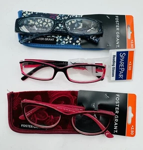 Reading Glasses Non Prescription Magnification 3 Pairs +2.50 NEW Foster Grant - Picture 1 of 6