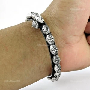 Indian Artisan Jewelry 925 Solid Sterling Silver Bangle Z19 - Bild 1 von 7