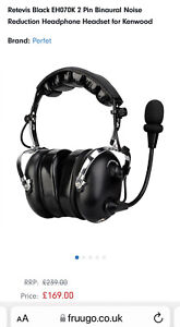 Aviation Headset Noise Cancelling Retevis EH070k Avaiation Headset- Black- New