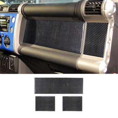 Cubierta de tablero de instrumentos de pasajero de fibra de carbono 3 piezas para Toyota FJ Cruiser 2007-14 Foto 1 de 4