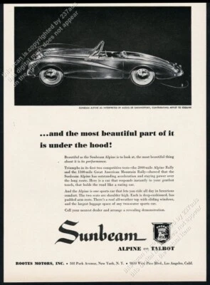 Coche alpino Sunbeam 1954 Alexis de Sakhnoffsky arte vintage anuncio impreso Foto 1 de 4