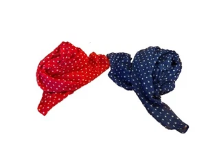 Poly Red And BluePolka Dot Scarves - Picture 1 of 1