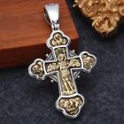 Archangel Michael Angel Cross Pendant Necklace Men's Christian Jewelry Chain 24"
