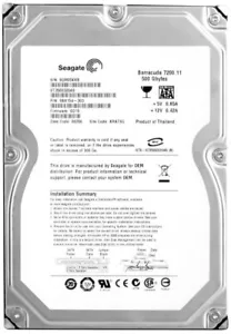 Disk Seagate barracuda ST3500320AS 500GB 7200U/Min 32MB SATA II 3.5 " Pollici - Picture 1 of 3