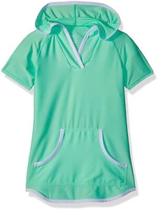 Free Country Girls Hooded Kangaroo Swim Cover Up Size-XS (5/6) Color-Spearmint - Picture 1 of 4