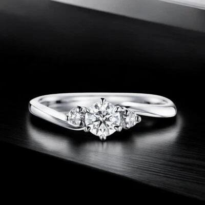 14K White Gold Ring Lab Created 0.70 Ct Round Cut Diamond Black Friday Sale - Image 1 of 4