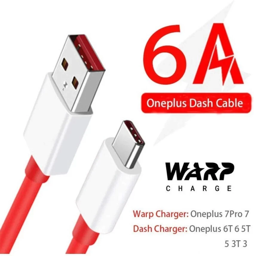 Genuine OnePlus NORD 8 Pro 8T 7 7T 6 5T USB Fast Charger Type-C Warp Dash Cable - Image 1 of 4