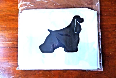 Cocker Spaniel Dog Shower Curtain White w/ yellow/black Cockers & ribbon SALE - Image 1 of 4