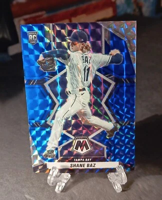 2022 Panini Mosaic Baseball Shane Baz #247 Blue Camo Prizm /99 RC Tampa Bay Rays - Image 1 of 2