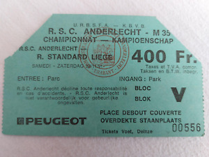 Ticket  ANDERLECHT - STANDARD DE LIEGE championnat de Belgique