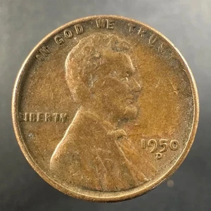 1950-D Lincoln Wheat Cent – Well-Worn Detail - Picture 1 of 4