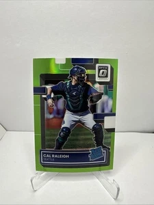 2022 Donruss Optic Cal Raleigh Rated Rookie Lime Green Seattle Mariners - Picture 1 of 6