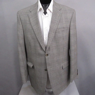 Austin Reed Mens Sport Coat 44L Black White Houndstooth Lambswool Blazer - Image 1 of 4