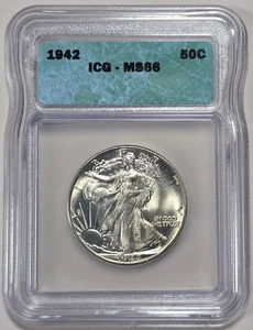 1942 Walking Liberty Silver Half Dollar 50c ICG MS66 (G903) - Picture 1 of 2
