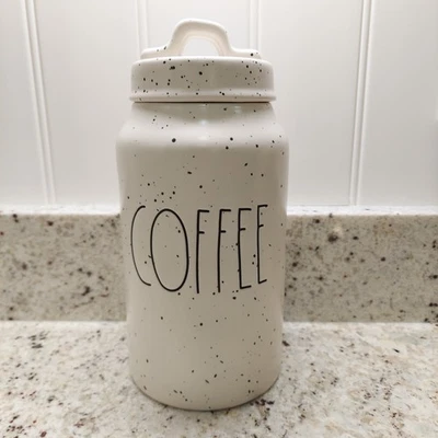 "Frasco de café moteado con tapa colección magenta artesanal Rae Dunn 9-1/2""" Foto 1 de 4