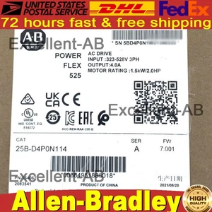 AB 25B-D4P0N114 Allen Bradley PowerFlex 525 1.5kW 2Hp AC Drive New Sealed 2023 - Picture 1 of 4