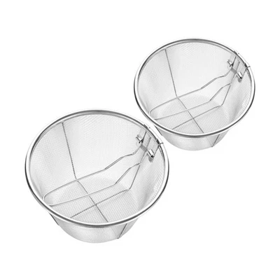 2 Pcs Frying Basket Wire Mesh Fryer Pan Multipurpose Storage - Image 1 of 4