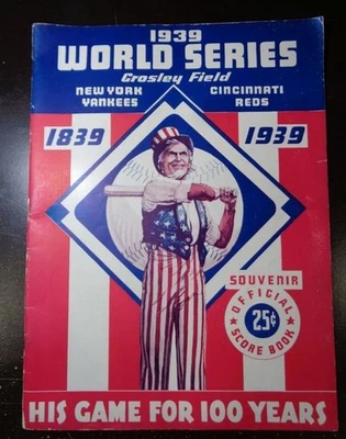 1939 Baseball World Series souvenir Score book Program NY Yankees Reds DiMaggio - Image 1 of 4